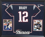 Tom Brady Framed & Autographed Patriots Official Replica Jersey (Steiner LOA)