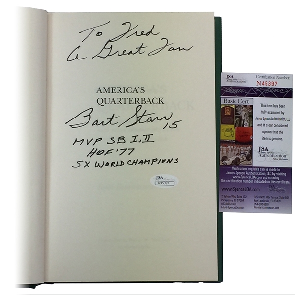 Bart Starr Autographed & Inscribed Book "Americas Quarterback, Bart Starr" (JSA COA)