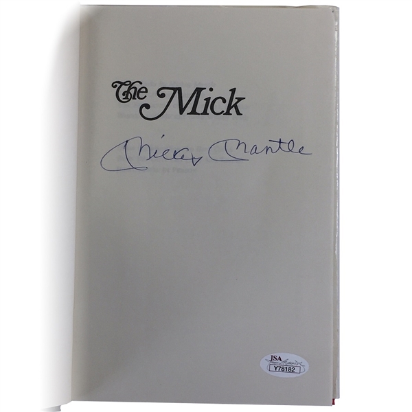 Mickey Mantle Autographed Book "The Mick" (JSA COA)