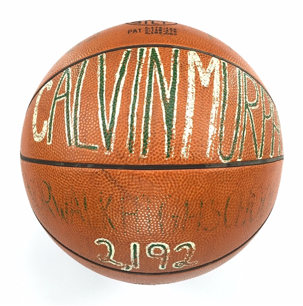 Calvin Murphy Game Used Norwalk High School Painted Basketball 2,192 Career Points (Murphy LOA)
