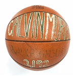 Calvin Murphy Game Used Norwalk High School Painted Basketball 2,192 Career Points (Murphy LOA)