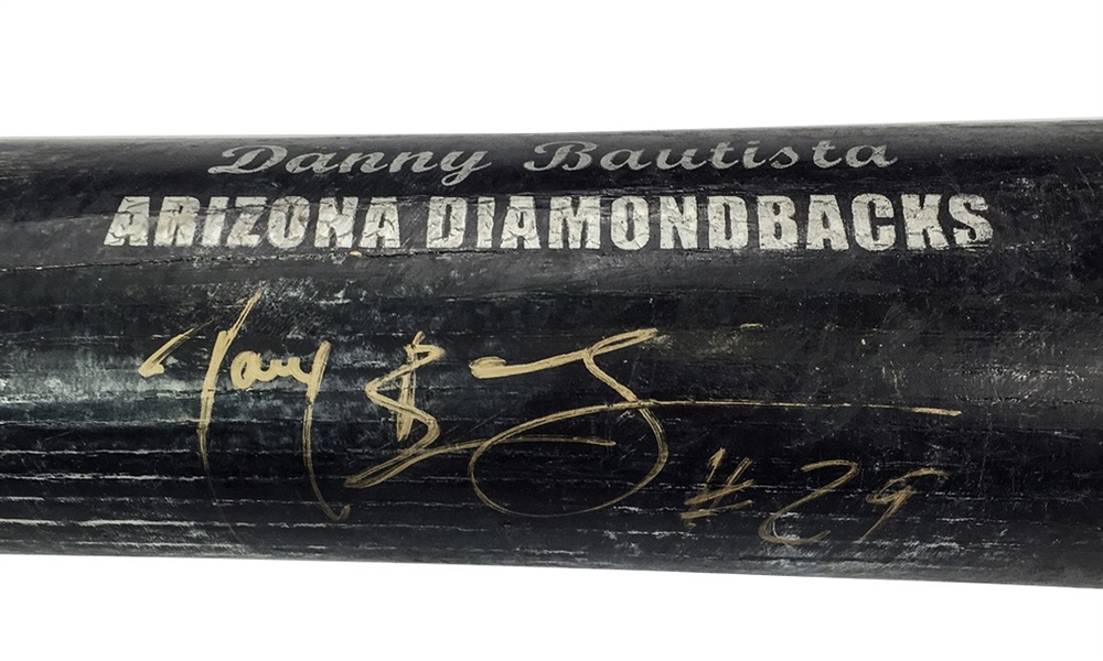Danny Bautista Diamondbacks Game Used & Autographed Easton Bat (Cracked, Great Use, JSA COA)