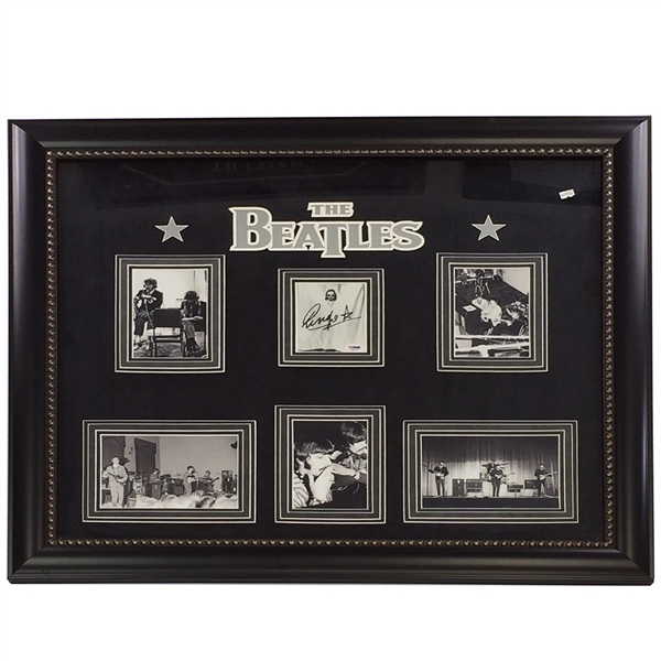 Ringo Starr Autographed & Framed Beatles Display (PSA COA)