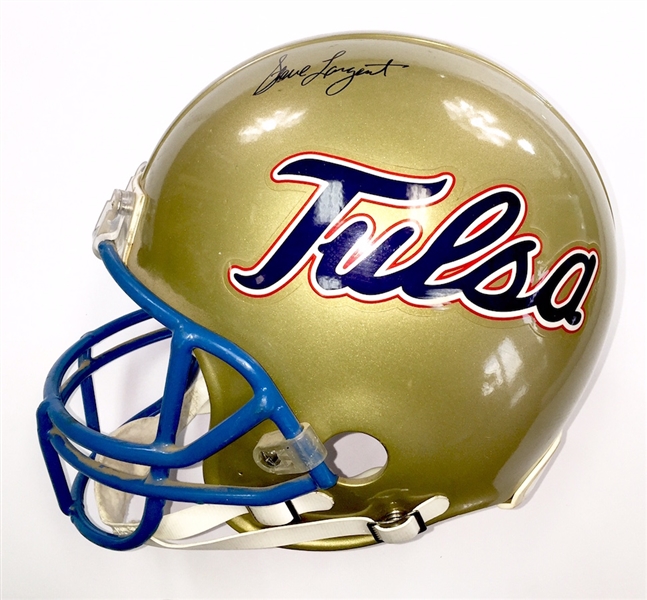 Tulsa Game Used NCAA Helmet Autographed by Steve Largent (JSA LOA)