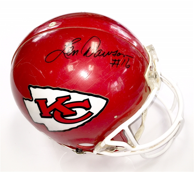 Kansas City Chiefs Game Used Helmet Autographed by Len Dawson (JSA LOA)