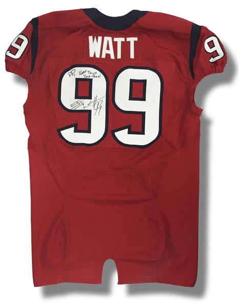 J.J. Watt 2012 Houston Texans Team Issued Autographed NFL Jersey (JSA, DPOY Season) 