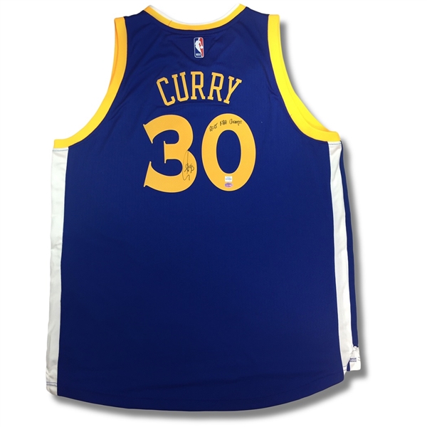 Stephen Curry Autographed Golden State Warriors Jersey w/“2015 NBA Champs” Inscription (Curry & SGC COA) 