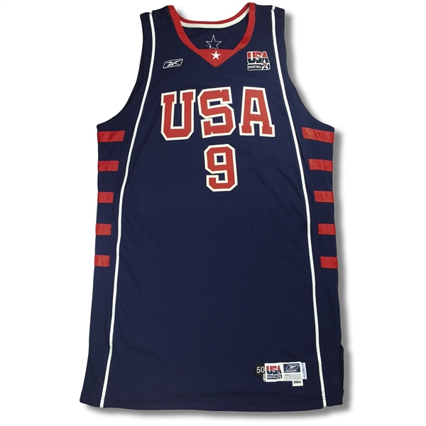 LeBron James 2004 Team USA Olympics Game Worn Navy Jersey (Apparent Use, Grey Flannel LOA)