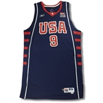 LeBron James 2004 Team USA Olympics Game Worn Navy Jersey (Apparent Use, Grey Flannel LOA)