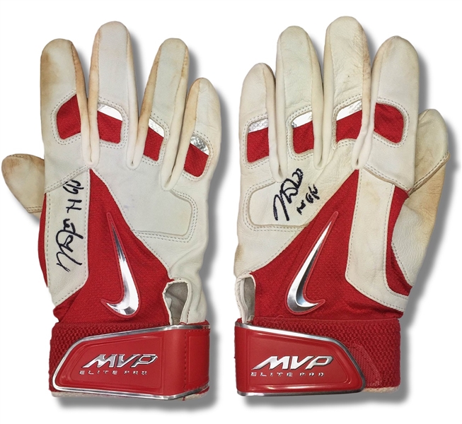 Mike Trout 2014 Game Worn and Signed Batting Gloves (MVP Season, Trout LOA)