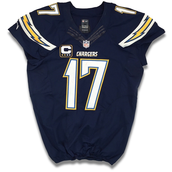 Philip Rivers 2014 San Diego Chargers Game Worn Jersey - Career Milestone (Photo Match, Meigray LOA)