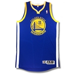 Klay Thompson 2013-14 Golden State Warriors Autographed Game Worn Jersey "2015 NBA Champs" Inscription