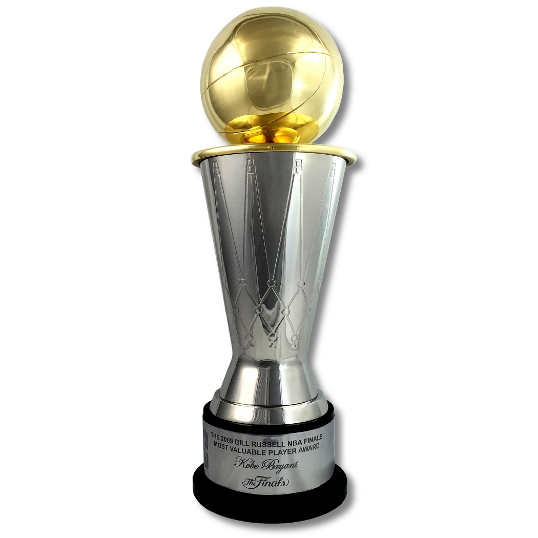 Lot Detail Kobe Bryant 2009 Bill Russell Nba Finals Mvp Award Premium Full Size Replica Trophy