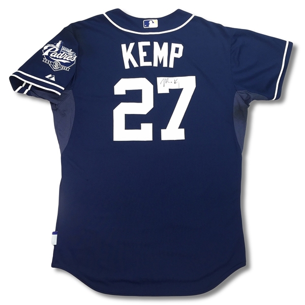Matt Kemp 5/17/2015 San Diego Padres Game Worn Autographed Jersey (MLB Auth)