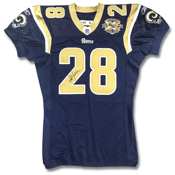 Marshall Faulk 2004 St. Louis Rams Game Worn & Autographed Jersey (2 Repairs, Faulk Holo, BP Heroes LOA)