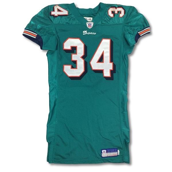 Ricky Williams 2003 Miami Dolphins Game Worn Jersey - Team Record 42 Carries! 153yds, TD (Photo Match, NFL COA)