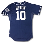 Justin Upton 2015 San Diego Padres Game Worn Jersey - 2 Doubles in 1 Game (MLB Auth.)