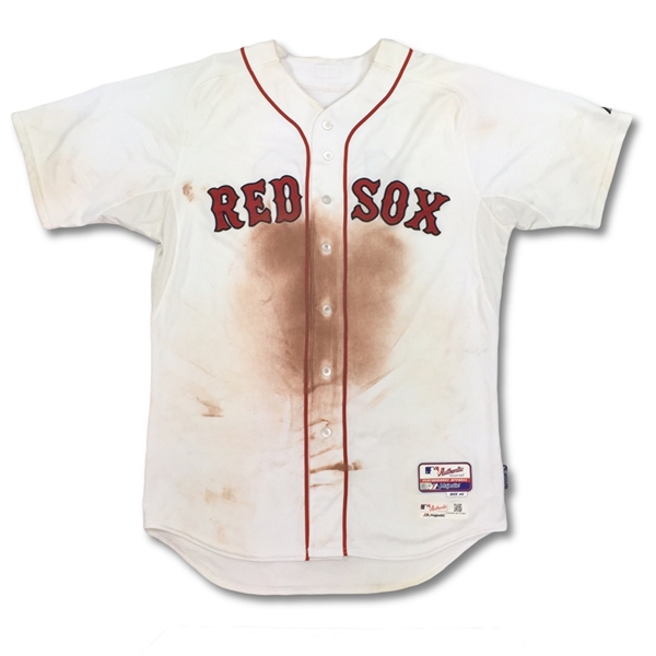 Mike Napoli 2015 Boston Red Sox Game Worn Jersey (Photomatch, MLB Auth.)