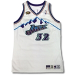 Karl Malone 1997-98 Utah Jazz Game Worn NBA FINALS Jersey (Consigned by Former Jazz Employee)