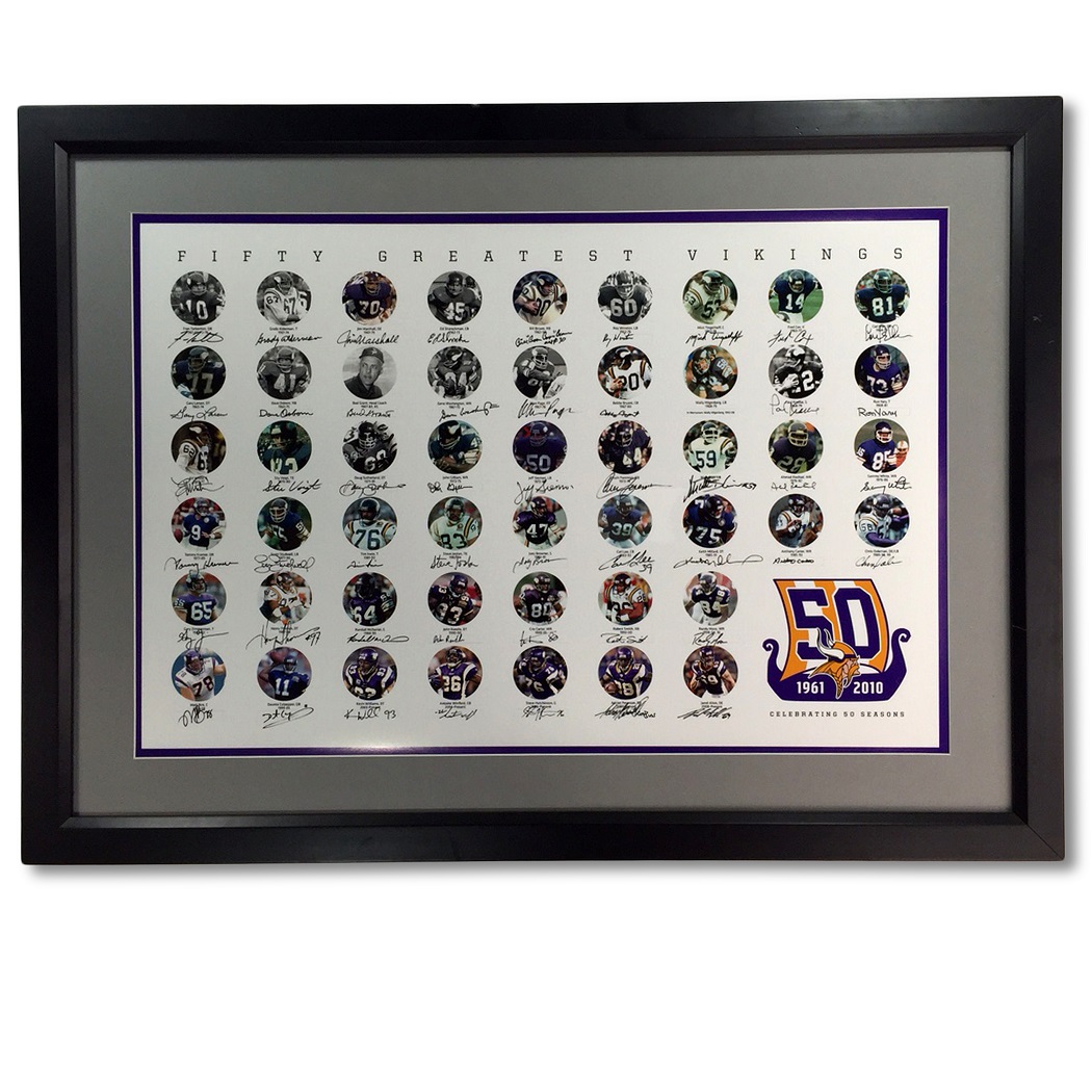Lot Detail - Minnesota Vikings 50th Anniversary Litho Hand Signed by 50 Greatest ...1050 x 1050