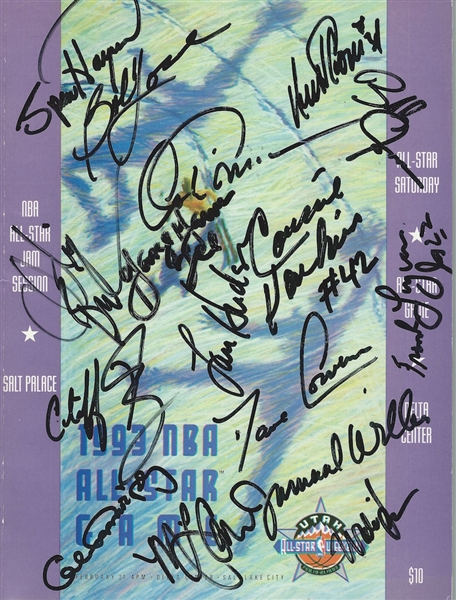 (2) - 1993 NBA All-Star Game Autographed Programs - 16 Legends Game Player Signatures (Beaty Collection LOA)