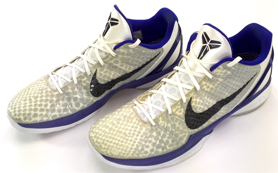 Kobe Bryant Game Worn Nike Basketball Shoes (Nets Equipment Staff LOA, Unique Size Variation)