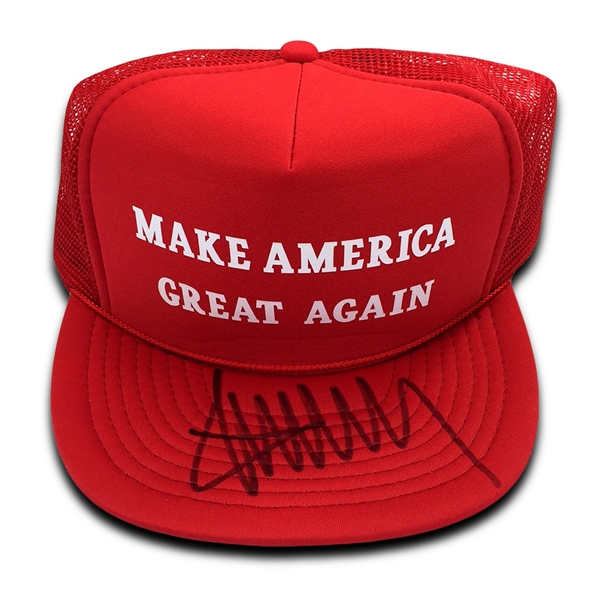 Donald Trump "Make America Great Again!" Autographed Baseball Cap (JSA LOA)