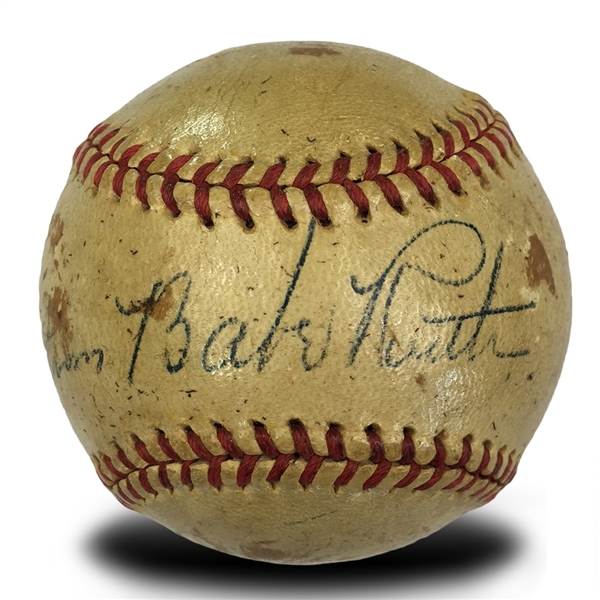 Babe Ruth Autographed Official Baseball - Clean Signature (Full PSA LOA)