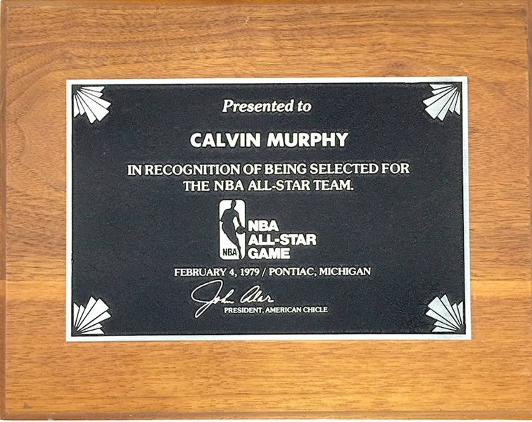 Calvin Murphys 1979 NBA Sll-Star Award Plaque (Murphy LOA)