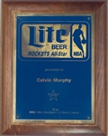 Calvin Murphys 1979 Miller Lite NBA All-Star Award Plaque (Murphy LOA)