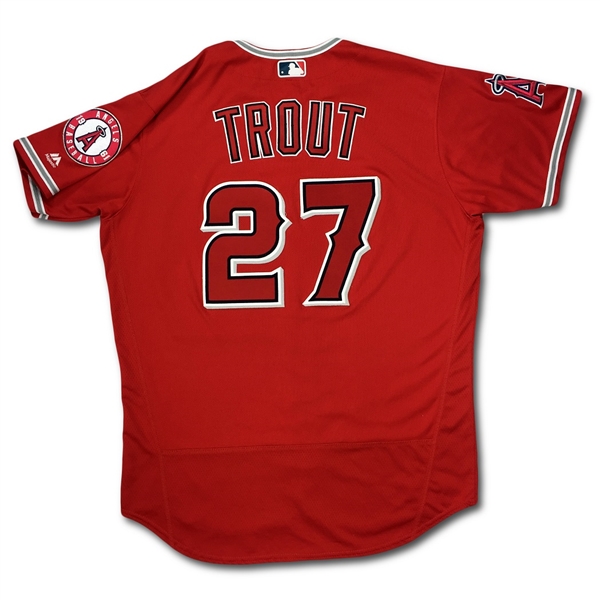 Mike Trout 2016 Angels Game Used TEAM MVP TROPHY NIGHT Jersey - MVP Season (Meigray Photo Match LOA) 