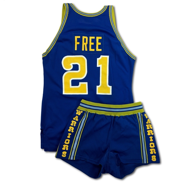 1981-82 World B. Free Golden State Warriors Game Used Jersey & Shorts - Incredible Wear! Photo Matched (GF LOA)