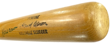 Hank Aaron 1973-75 Game Used & Autographed Bat (Light but Evident Use, JSA LOA)