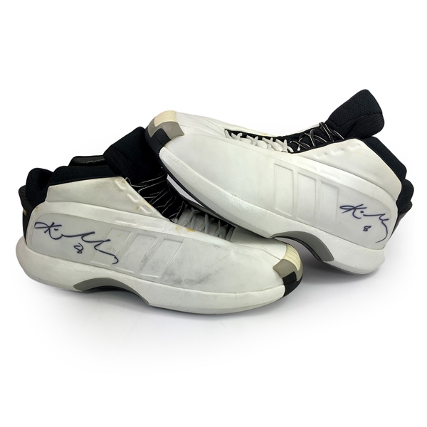 Kobe Bryant 2000-01 Los Angeles Lakers Game Used & Signed Adidas Sneakers - Title Season (MEARS)