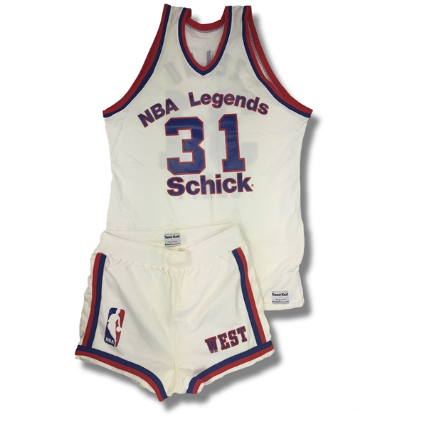 Zelmo Beatys 1986 Schick NBA Legends Game Worn White WEST Uniform (Ann Beaty LOA)