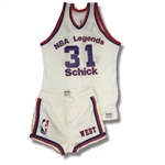 Zelmo Beatys 1986 Schick NBA Legends Game Worn White WEST Uniform (Ann Beaty LOA)
