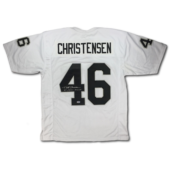 Todd Christensen Signed Oakland Raiders Jersey - SB Inscriptions (PSA)