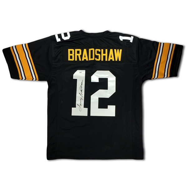 Terry Bradshaw Signed Pittsburgh Steelers Black Home Jersey (PSA COA)