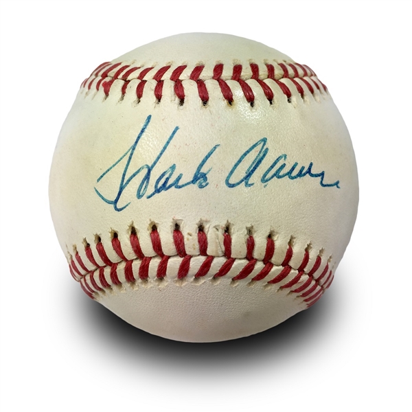 Hank Aaron Signed Charles Feeney Official National League Baseball (PSA)