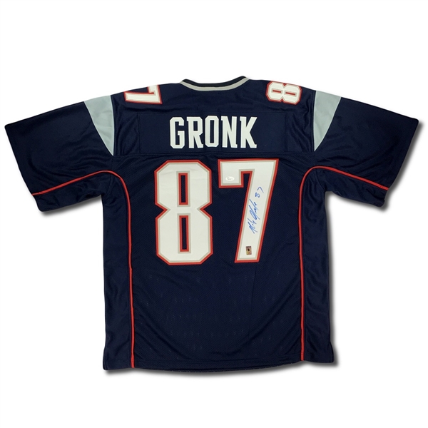 Rob Gronkowski Signed New England Patriots Navy Home Jersey (JSA COA, Gronkowski Holo)