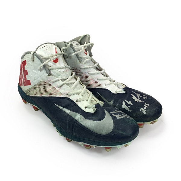 Rob Gronkowski 12/20/2015 Game Used & Signed Nike Cleats - Touchdown! - Photo Matched (JSA) 