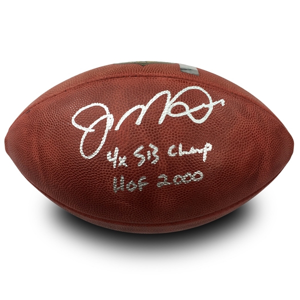Joe Montana Signed & Inscribed "4X SB Champ, HOF 2000" Authentic NFL Football (JSA, GT, Montana Holo)