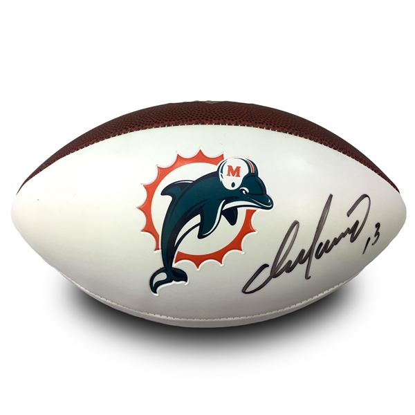 Dan Marino Signed Miami Dolphins Team Logo White Panel NFL Football (JSA)