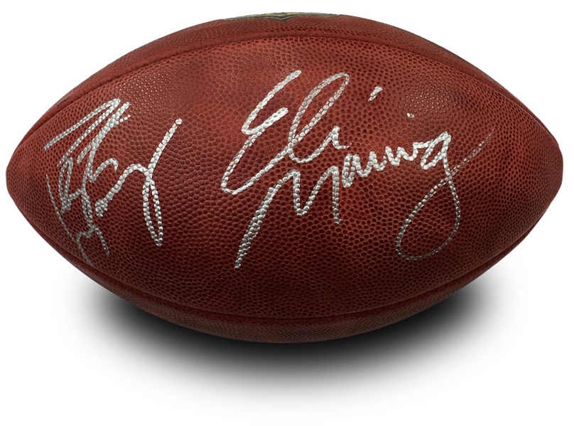 Peyton Manning & Eli Manning Dual Signed Official Authentic Wilson NFL Football - Rare (JSA LOA)