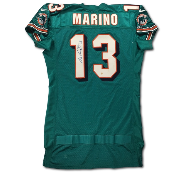 Dan Marino 1999 Miami Dolphins Game Used & Signed Home Jersey - Blood Stains (PSA/Miedema/MEARS)