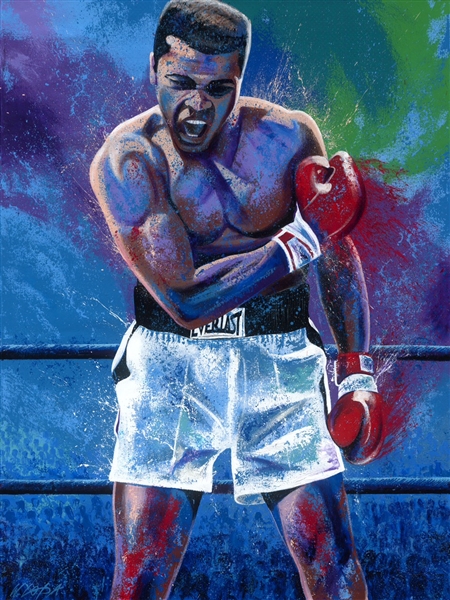 Muhammad Ali 30x40" Limited Edition #d Art Embellished Print by Legendary Artist Bill Lopa