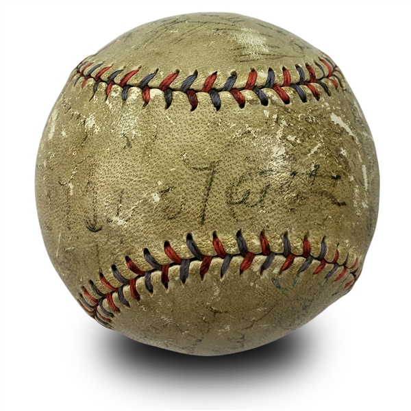 1932 New York Yankees Team Signed OAL Baseball - Babe Ruth & Lou Gehrig - World Champions! - 23 Signatures Total! (PSA LOA)