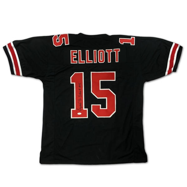Ezekiel Elliott Signed Ohio State Buckeyes Black Alternate Custom Jersey (JSA)