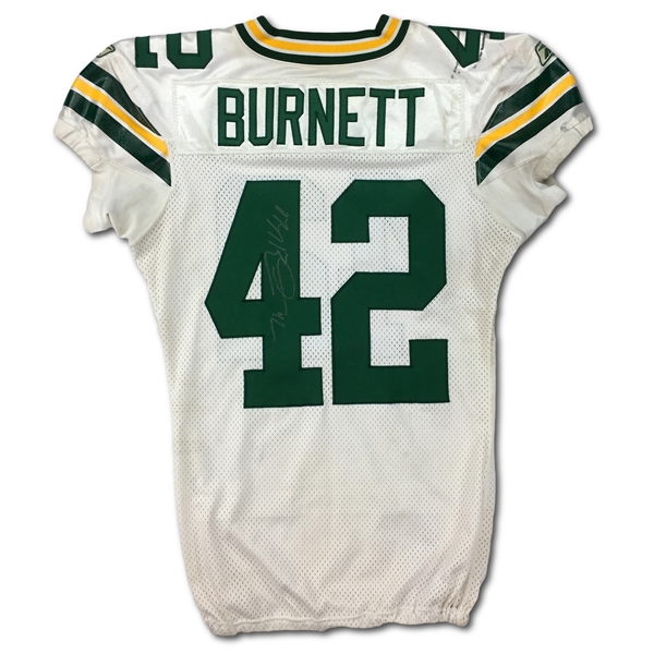 Morgan Burnett 2011 Green Bay Packers Game Used & Signed Road Jersey (NFL Auctions)