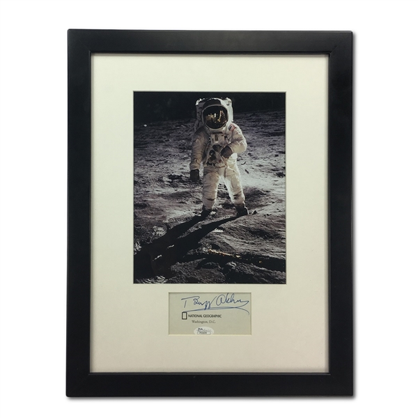 Buzz Aldrin Signature Cut  in a Framed 18x14" Display (JSA)